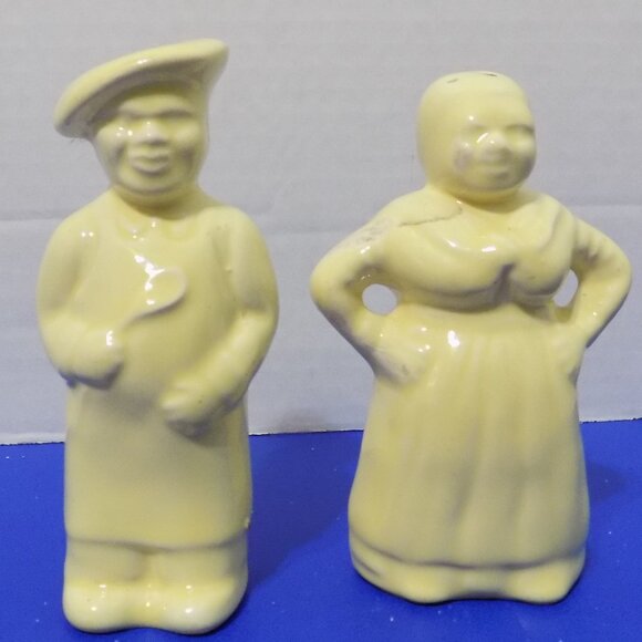 Vintage Black American Bakers Cooks Chefs Salt and Pepper Shakers Japan - Picture 1 of 6